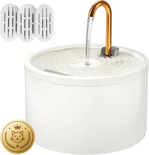Miniatura 10 de Fuente de agua de cerámica para gatos DOOOB, fuentes de cerámica para gatos de 2.1L/71oz, fuente de agua automática para mascotas para gatos, fuente