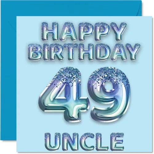 Miniatura 165 de Stuff4 Tarjeta de primer cumpleaños para niños, globo de fiesta con purpurina azul, tarjetas de feliz cumpleaños para niño de 1 año, nieto, hijo, 57