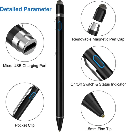Miniatura 2 de Lápices capacitivos para pantallas táctiles, NTHJOYS Universal de punta fina para iPad, iPhone, teléfono inteligente iOS/Android y otras tabletas