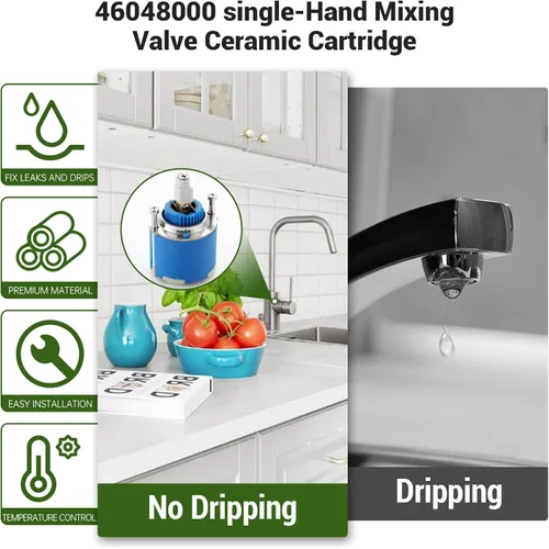 Miniatura 5 de Reemplazo del cartucho de grifo compatible con Grohe 46048000 Cartucho de cerámica de válvula mezcladora de una sola manija