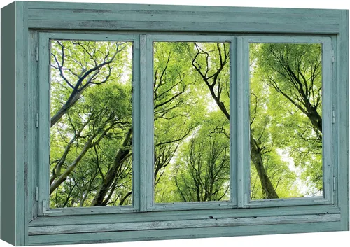Miniatura 18 de Cuadro decorativo con diseño de ventana moderna blanca con vista, de la marca Wall26®