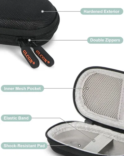 Miniatura 3 de Kardia Mobile - Funda de transporte pequeña ultrarígida para auriculares con cable, monitor de corazón Kardiamobile ECG, 6L/1 L, mini funda portátil
