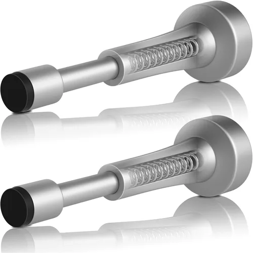 2 topes de puerta de resorte para pared, tope de puerta de 4.33 pulgadas para parte inferior de la puerta, tope de puerta de aluminio con punta de