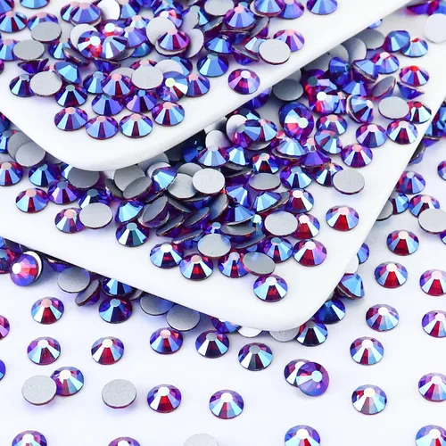 Miniatura 13 de 1440 piezas de diamantes de imitación SS20 de cristal de vidrio con parte posterior plana, gemas de cristal redondas de parte posterior plana