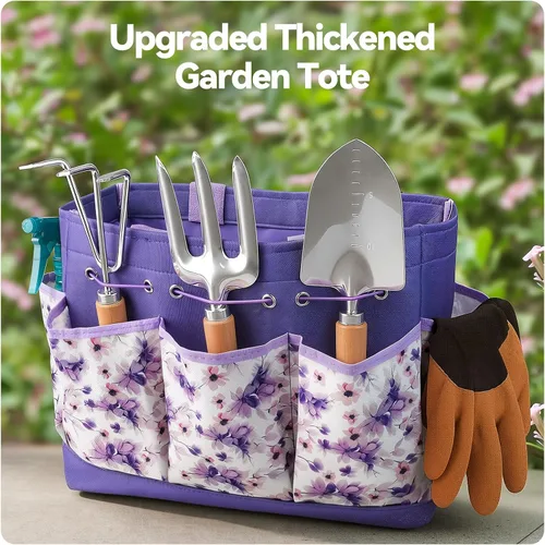 Miniatura 3 de Grenebo Herramientas de jardinería 9 piezas de herramientas de mano de jardín resistentes con herramientas de jardín de moda y duradera, bolsa