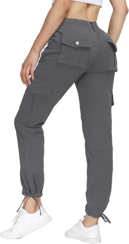 Miniatura 2 de Women Cargo Pants High Waisted Casual Hiking Joggers Pants Adjustable Waist Cargos with 6 Pockets