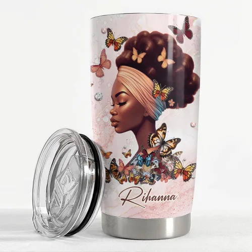 Miniatura 3 de SANDJEST Vaso personalizado Reina Negra de la Fe con Biblia de 20oz/30oz con tapa, regalo para mujeres afroamericanas, chica negra, aliento