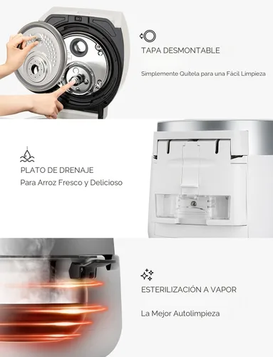 Miniatura 8 de CUCKOO Olla arrocera de doble presión de 6 tazas sin cocer / 12 tazas cocidas con tecnología de calentamiento por inducción, 20 modos de menú