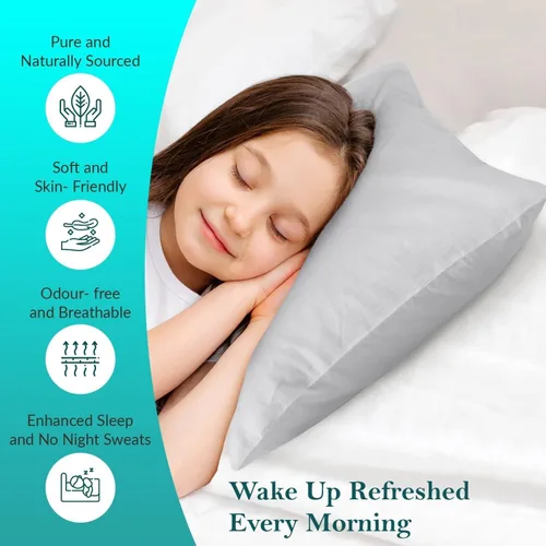 Miniatura 4 de Funda de almohada de viaje de 12 x 16 pulgadas, juego de 2 fundas de almohada para niños pequeños, 600 hilos, cierre de sobre, 100% algodón egipcio