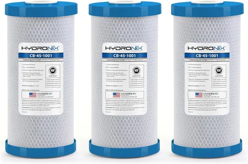 Miniatura 5 de Hydronix CB-45-1001 Filtro de agua de bloque de carbón activado RO NSF para toda la casa, 4.5 "x 10", 1 micrón
