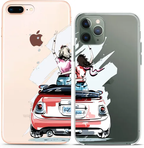 Fundas a juego para parejas compatibles con iPhone 16 15 14 13 12 11 Pro Max Mini Xs X 6s 8 Plus 7+ Xr 10 SE 5 Best Friend Girly Traveling - Funda