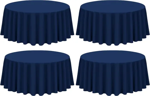 Miniatura 98 de Showgeous Paquete de 4 manteles rectangulares de poliéster de 60 x 102 pulgadas, resistentes a las arrugas, lavables, para bodas, mesas de comedor