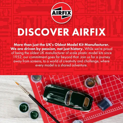Miniatura 6 de Airfix Model Tank - A55117A - Juego de regalo colgante - Willys MB Jeep, kits de modelos de plástico para adultos y niños de 14 años en adelante