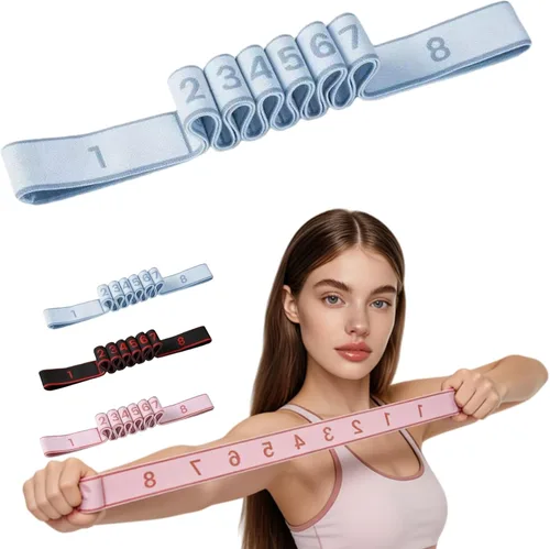 Miniatura 12 de Fitness Resistance Band for Stretching and Yoga, Fitness Resistance Bands with Handles, Number Stretch Resistances Band with Clear Markings, for