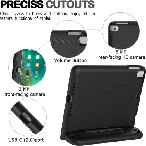 Miniatura 8 de AVAWO funda para iPad 9.7" 2017, para niños., Negro