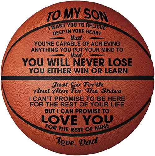 KAAYEE Baloncesto grabado para nieto, baloncesto grabado para hijo de parte de mamá papá, regalos de baloncesto personalizados de 29.5 pulgadas,