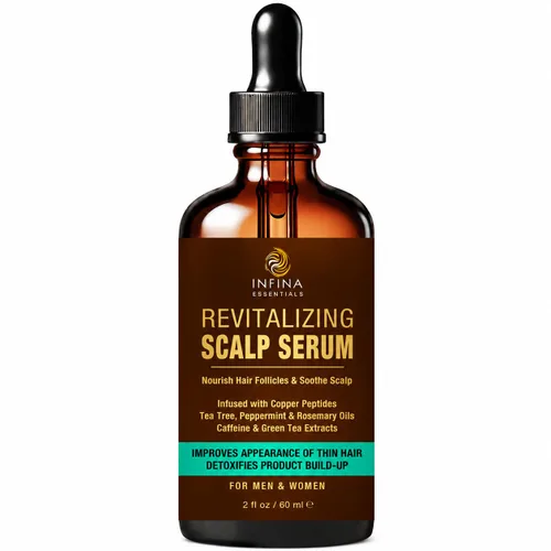 Miniatura 10 de INFINA ESSENTIALS Suero Capilar con Péptidos para el Crecimiento del Cabello Hombres y Mujeres - Péptidos de Cobre para el Crecimiento del Cabello