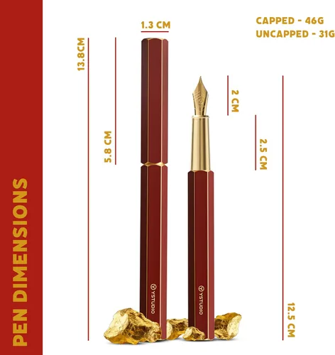 Miniatura 6 de Y-studio YS-STAT-42 Classic Revolve - Pluma estilográfica, talla M, color rojo