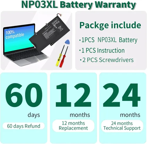 Miniatura 5 de 43Wh NP03XL 761230-005 Batería para HP Envy X360 15-U011DX 15-U010DX 15-U110DX 15T-U100 15T-U200 15T-U300 15-U111DX 15-U4-U4 83CL 100C 5-U493CL