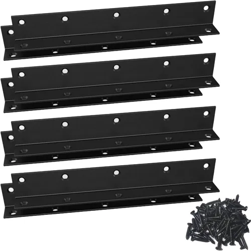 Miniatura 8 de Soporte en L, soporte de esquina resistente, soporte de esquina de acero inoxidable, soportes de ángulo grande negro, soportes de metal para Aufuga