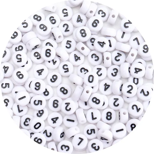 Miniatura 26 de 100 cuentas de letras – Cuentas redondas blancas del alfabeto acrílico de 0.16 x 0.27 pulgadas para hacer joyas, pulseras, collares y llaveros