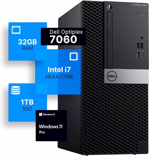 Miniatura 5 de Dell Computadora de escritorio Optiplex 7060 Tower Intel i7-8700 (3.4) RAM DDR4 de 16 GB Estado sólido SSD de 500 GB Windows 11 Professional