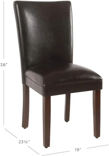 Miniatura 139 de Homepop Silla de comedor con detalles festoneados, sillas de comedor Parsons tapizadas, muebles decorativos para el hogar, tejido gris claro