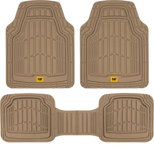 Miniatura 12 de Cat ToughRide - Tapetes de goma resistentes de 3 piezas para todo el año, para automóvil, camión, camioneta, SUV, color negro, ribete prémium