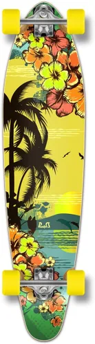 Miniatura 7 de Yocaher Longboard - Patineta completa Kicktail Cruiser de 40 x 10 pulgadas con cinta de agarre negra de alta calidad, camión de aleación de aluminio