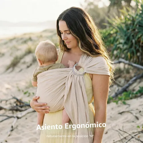 Miniatura 3 de Eslinga de Anillo de Bebé, Portabebés Ligero de Eslinga para Bebés y Niños Pequeños, Portabebés de Algodón para Bebés (3-16 kg) para Niños Pequeños