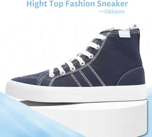 Miniatura 2 de Obtaom Zapatos de lino de alta calidad para mujer, tenis de lona con cordones