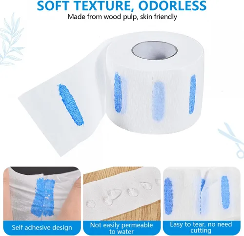 Miniatura 3 de SenseYo 5 rollos de tiras de papel de peluquería desechables de tejido, banda elástica para el cuello, suministros de peluquería, herramienta