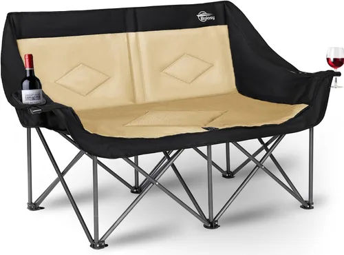 Miniatura 8 de Bolosy Silla de Camping para 2 Personas Silla de Camping Loveseat Silla de Camping Doble Plegable Extra Grande Silla de Camping Resistente Silla