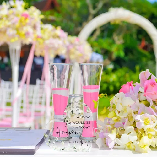 Miniatura 7 de Letrero de mesa conmemorativo para boda, con texto en inglés «We Know You Would Be Here Today If Heaven Wasn't So Far Away in Loving Memori», regalo