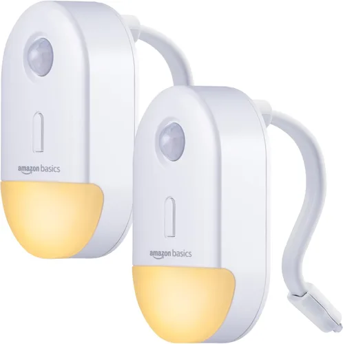 Miniatura 11 de Amazon Basics Barra de luz LED USB/funciona con pilas, sensor de movimiento giratorio, luces adhesivas, 250 lúmenes, 12 pulgadas, iluminación debajo
