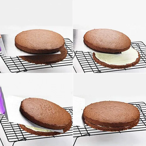 Miniatura 6 de Bandeja de transferencia de pizza de acero inoxidable para repostería, herramienta para hornear, placa móvil, pala elevadora de pasteles