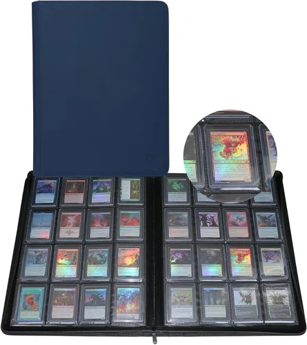 Miniatura 10 de GrinOwl - Carpeta de carga superior de 16 bolsillos, capacidad para 640 cargadores superiores, carpeta de tarjetas grande con fundas para tarjetas