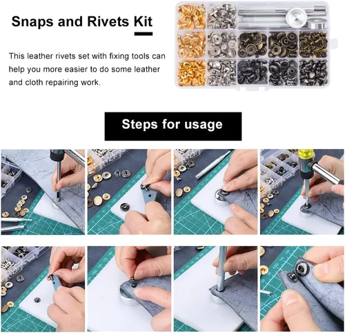 Miniatura 5 de 447 piezas de herramientas para trabajar el cuero, suministros de kit de herramientas para trabajar el cuero con instrucciones, herramientas