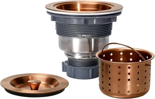 Miniatura 9 de Desagüe de Fregadero de Cocina de 3-1/2 Pulgadas Negro, Kit de Montaje de Drenaje de Fregadero, Cesta Coladora Profunda Extraíble con Tapón