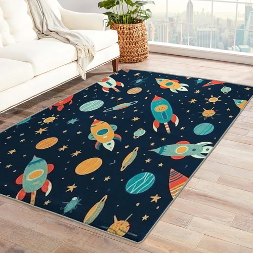 Miniatura 28 de Alfombra de camión monstruo y decoración del hogar, alfombra de 5 x 8 pies, alfombras para niños, alfombra para sala de estar, dormitorio, alfombra
