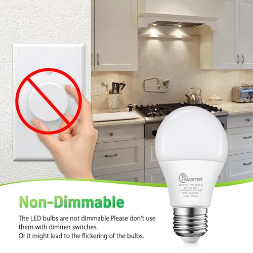 Miniatura 5 de Bombilla LED A19, bombilla LED equivalente a 75 W, 11 W 2700 K luz blanca cálida, 1100 lúmenes, bombillas no regulables, CRI 85+, sin parpadeo