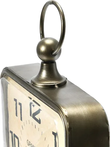 Miniatura 7 de Creative Co-Op Reloj colgante rectangular de metal con decoración de mango en la parte superior