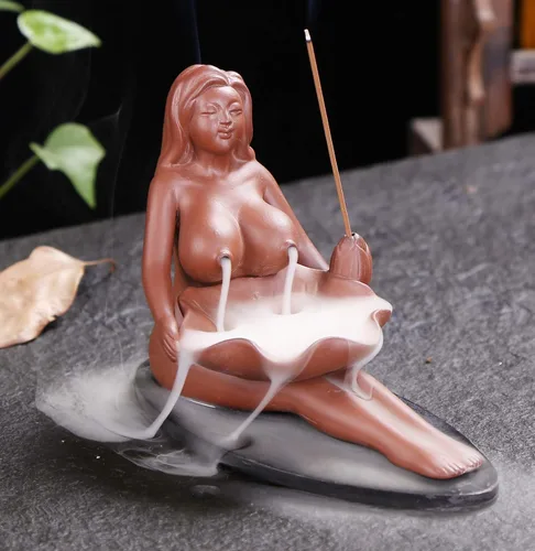 Miniatura 3 de Sexy Lady - Quemador de incienso de cerámica con reflujo, soporte para incienso de humo, ideal para sala de yoga, decoración del hogar, regalo