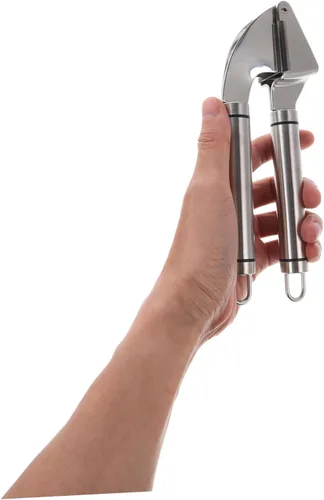 Miniatura 3 de ABOOFAN 1 juego de prensa de ajo manual de acero inoxidable sin esfuerzo herramienta para la cocina fácil de limpiar diseño elegante incluye pelador