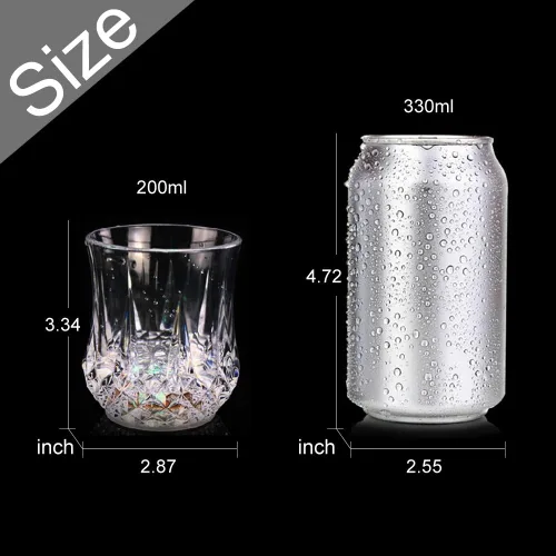 Miniatura 2 de Vasos LED 4 PACK Luz Intermitente Activados por Agua Automáticamente que Cambian de Color Vino Whisky Cerveza Cola Jugo Recipientes para Bebidas