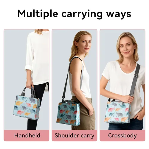 Miniatura 5 de Bolso pequeño impermeable para pañales, bolso de mano, bolso de viaje mini, bolso multifunción para bebé, bolso cruzado de mano (Elefante Azul)
