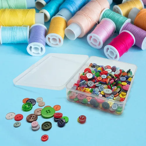 Miniatura 6 de Goiio 6 piezas mini contenedores de almacenamiento de plástico con tapa, caja rectangular transparente de 5 x 4 x 1.3 pulgadas para recolectar