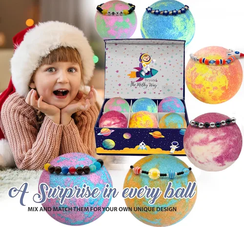 Miniatura 8 de Bombas de baño para niños con sorpresa en el interior, bombas de baño con joyería sorpresa y caja de joyería, orgánica, hidratante para la piel
