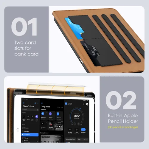Miniatura 7 de OKP Funda para iPad de 9ª generación 2021/8ª generación 2020/7ª generación 2019 de 10.2 pulgadas, funda con visión multiángulo, cuero PU con soporte