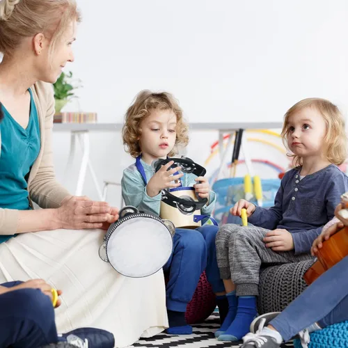Miniatura 5 de Panderetas para adultos, juego de percusión musical de mano, pandereta de media luna, martillo de arena, martillo de arena, palitos de ritmo